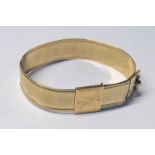 YELLOW METAL BRACELET MARKED 14KT WITH SLIDE ACTION 36.