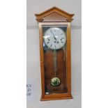 COMITTI MAHOGANY CASED WALL CLOCK - 65CM LONG