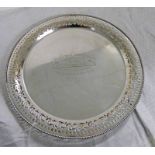 SILVER SALVER MARKED STERLING SILVER WITH INSCRIPTION - 13 OZS,