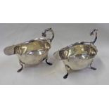 PAIR OF SILVER SAUCE BOATS,