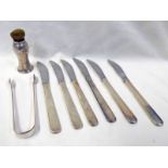6 SILVER HANDLED KNIVES,