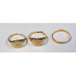 3 X 18CT GOLD RING 7 GMS