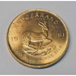 1981 1 OZ FINE GOLD KRUGERRAND