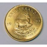 1981 1 OZ FINE GOLD KRUGERRAND