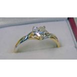 14CT GOLD HEART SHAPED SOLITAIRE RING