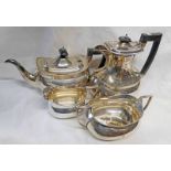 SILVER TEA AND COFFEE SET WITH SUGAR AND CREAM CHESTER 1924 - 47.
