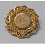 19TH CENTURY DIAMOND SET YELLOW METAL BROOCH GROSS WEIGHT 10GM