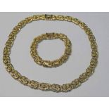 18CT GOLD NECKLACE & BRACELET IN FITTED CASE SIGNED CHINI - TOTAL WEIGHT: 83 GRAMS