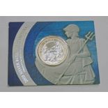 2005 SILVER BULLION £2 BRITANNIA COIN IN CARD HOLDER