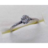 DIAMOND SOLITAIRE RING, THE DIAMOND APPROX 0.