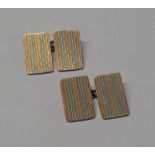 PAIR OF 9CT WHITE & YELLOW GOLD CUFF LINKS 9 GMS