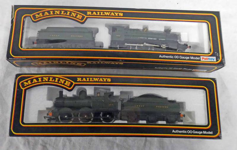 TWO MAINLINE 00 GAUGE LOCOMOTIVES INCLUDING 37-090 2-6-0 GWR GREEN MOGUL TOGETHER WITH 54157 -