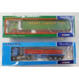 TWO CORGI MODEL HGVS INCLUDING CC12004 - MAN FLATBED TRAILER WITH CONTAINER LOAD, A.R.R.