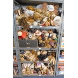 SELECTION OF VARIOUS DOLLS OVER 4 SHELVES