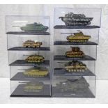 TEN ATLAS EDITIONS MODEL TANKS FROM THE COMBAT TANKS COLLECTION INCLUDING M60A3 EGYPTIAN ARMY