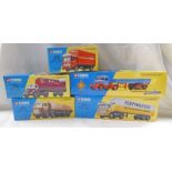 FIVE CORGI CLASSIC MODEL VEHICLES INCLUDING 1620 -SCAMMELL HIGHWAYMAN DROPSIDE TRAILER,