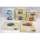 EIGHT CORGI CLASSIC MODEL BUSES INCLUDING 97173 - BURLINGHAM SEAGULL RIBBLE,