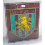 ASTON VILLA STAINED GLASS PANEL 45 X 36CM Condition Report: The item is free from