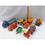 SELECTION OF DINKY COMMERCIAL VEHICLES INCLUDING 20 TON LORRY MOUNTED CRANE,