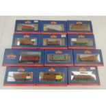 TWELVE BACHMANN 00 GAUGE WAGONS INCLUDING 37-225H 16T STEEL MINERAL WAGON BR GREY (WEATHERED)