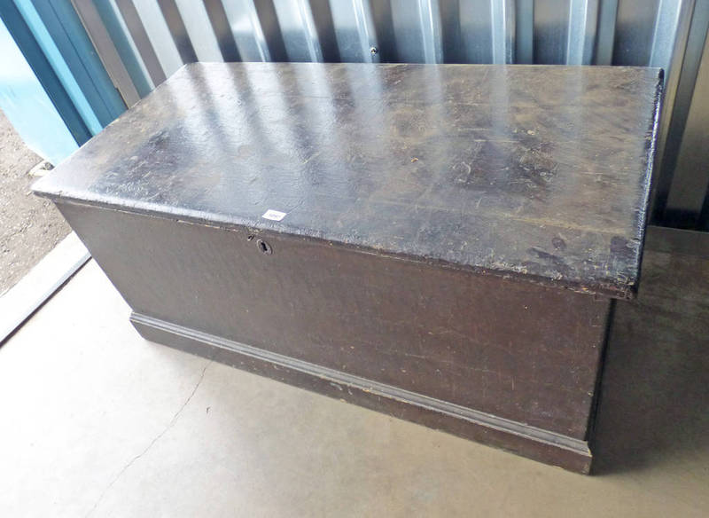 19TH CENTURY PINE KIST WITH LIFT UP LID Condition Report: 59cm deep,