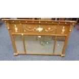 GILT FRAMED TRIPTYCH MIRROR 70 CM TALL