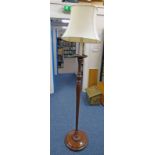 MAHOGANY STANDARD LAMP WITH REEDED COLUMN