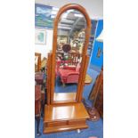 21ST CENTURY HARDWOOD CHEVAL MIRROR WITH 2 DRAWERS TO BASE