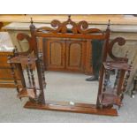 20TH CENTURY MAHOGANY OVERMANTLE MIRROR Condition Report: Overall good condition.