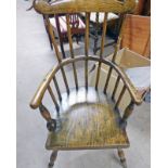 WINDSOR ARMCHAIR WITH SPINDLE BACK ON TURNED SUPPORTS
