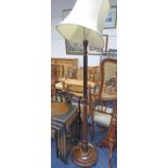 MAHOGANY STANDARD LAMP WITH TURNED COLUMN