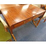 19TH CENTURY MAHOGANY SOFA TABLE WITH 2 DRAWERS