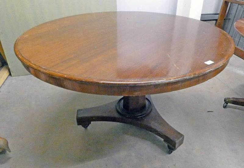 19TH CENTURY MAHOGANY CIRCULAR BREAKFAST TABLE 120 CM WIDE