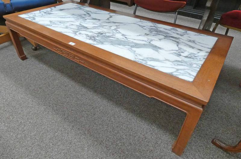 MARBLE TOPPED RECTANGULAR COFFEE TABLE,