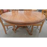 20TH CENTURY CIRCULAR HARDWOOD BREAKFAST TABLE 151 CM WIDE