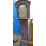 19TH CENTURY OAK GRANDFATHER CLOCK WITH PAINTED DIAL SIGNED J ANDERSON 205 CM TALL