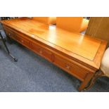 CHINESE HARDWOOD TABLE WITH 3 DRAWERS,