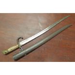 FRENCH MODEL 1866 CHASSEPOT BAYONET WITH SCABBARD Condition Report: serial numbers