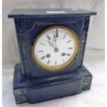 EARLY 20TH CENTURY BLACK SLATE MANTLE CLOCK