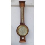 SHORT AND MASON LONDON OAK WALL BAROMETER