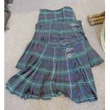 3 THE HIGHLAND COLLECTION TARTAN KILTS, 38"/40",