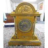 19TH CENTURY GILT MANTLE CLOCK WITH DOMED TOP & CHERUB DECORATION - 36CM TALL Condition