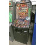 RED GAMING INDIANA JONES THE CRYSTAL SKULL THEMED FRUIT MACHINE Condition Report: