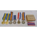 WW1 FAMILY MEDAL GROUP ALONG WITH A GEORGE VI GENERAL SERVICE MEDAL WITH PALESTINE 1945-48 CLASP,