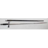 MASONIC COURT SWORD WITH 71CM LONG ETCHED BLADE,