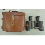 WW1 BRITISH MILITARY DOLLAND LONDON X6 PRISMATIC BINOCULARS, MARKED WITH BROAD ARROW, NO.