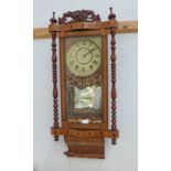 EARLY 20TH CENTURY PARQUETRY INLAID WALL CLOCK