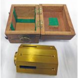 SURVEYORS CROSS STAFF COMPASS IN A FITTED WOODEN BOX