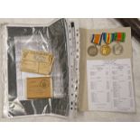 BRITISH WAR AND VICTORY MEDALS TO 204991 SJT H.J.