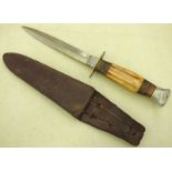 SHEFFIELD MADE WW2 ERA FS BLADED SHEATH KNIFE AND SCABBARD Condition Report: No